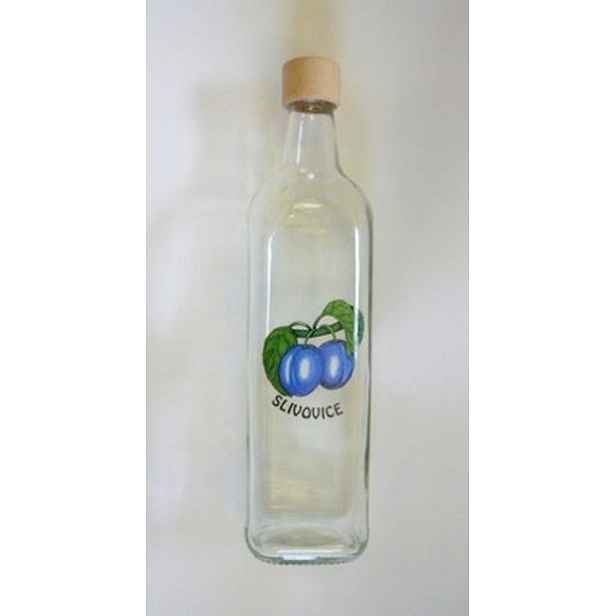 láhev 0,7 l Vierkant 700ml, ŠVESTKY, uz.27 dřevo