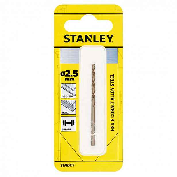 Stanley - Vrták do kovu HSS-E, průměr 2,5 mm STA50077-QZ