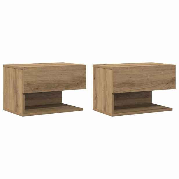 vidaXL Nástěnné noční stolky 2 ks dub artisan
