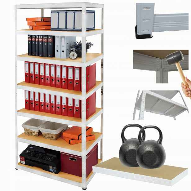 Regál kovový skladový stojan Helios 270x110x30 cm 7Px275 kg Pevný Vysoký