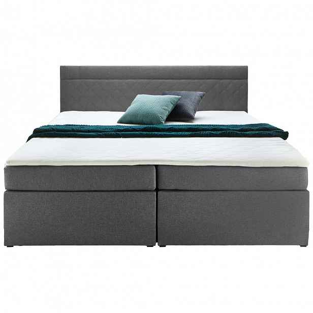 Boxspring Postel Rosa, šedá, 180x200 cm