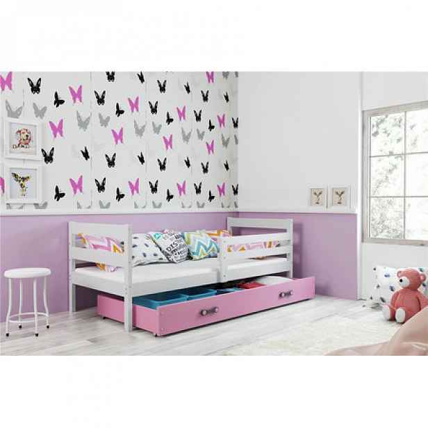 Dětská postel ERYK 200x90 cm Bílá Ružové