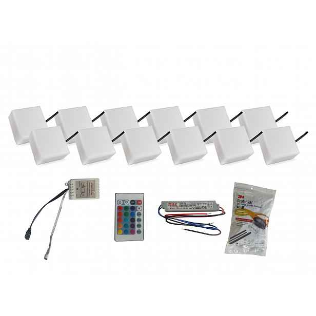 12 x Led svítící dlažební kostka 10x10 Holland Rgb