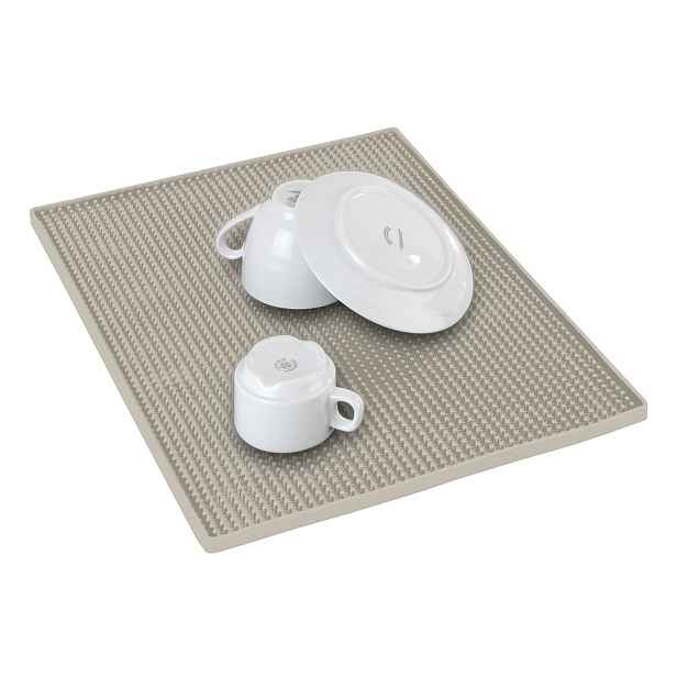 Béžová gumová odkapávací podložka na nádobí 40x30 cm Maxi – Wenko