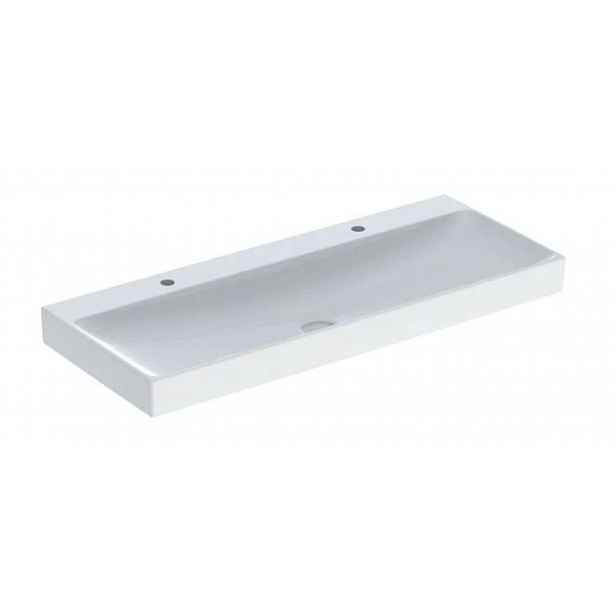 Geberit ONE - Dvojumyvadlo 120x48x14 cm, bez přepadu, 2 otvory pro baterie, KeraTect, bílá 505.022.01.5