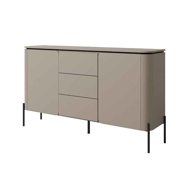MASSENO KOMODA BELTA, 162,8x39,5x94,3 cm se 3 zásuvkami a 2 dvířky Congo