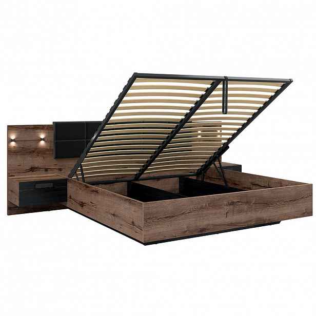 Petits-meubles BOXSPRING POSTEL 180/200 Romane Dřevo a černá