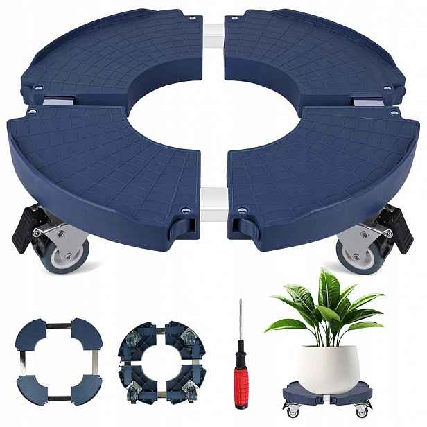 Podstavec Mobilní Stojan Pod Květináč Kolečka 40-54 cm Nosnost 150 Kg
