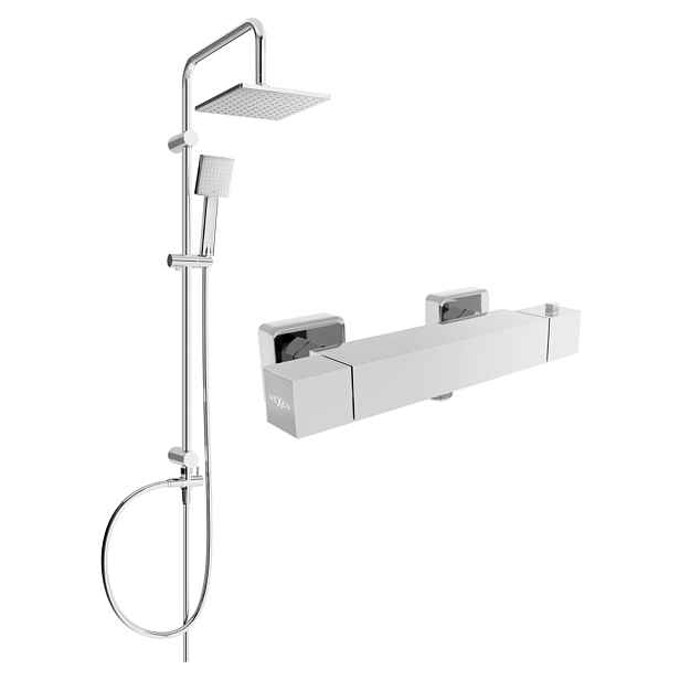Sprchový set MEXEN Tord - termostatická sprchová baterie Cube chrom