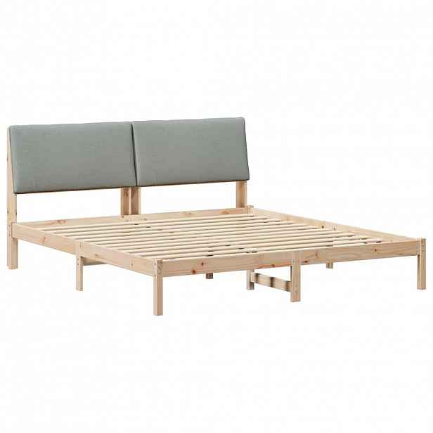vidaXL Rám postele s čelo Hnědá a světlá šedá 180 x 200 cm