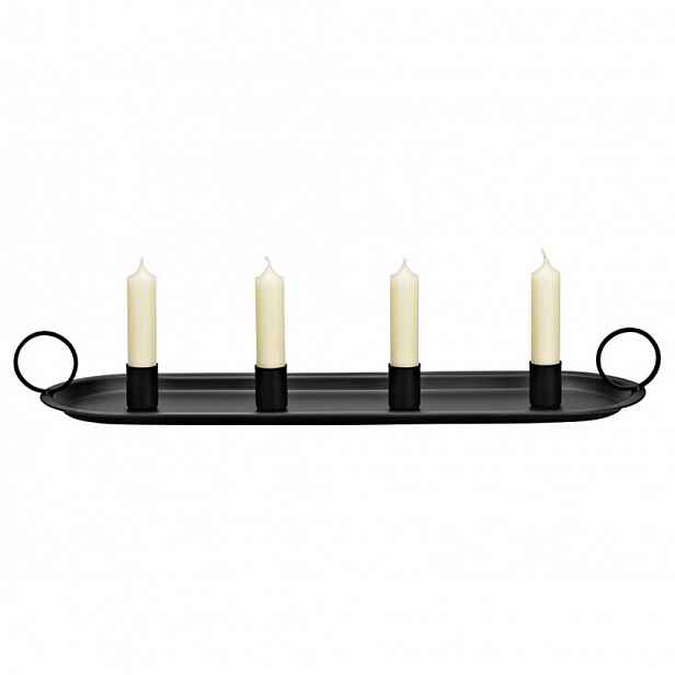 Adventní kovový svícen ARRANGEMENT 49x14 cm - více barev Barva: Černá
