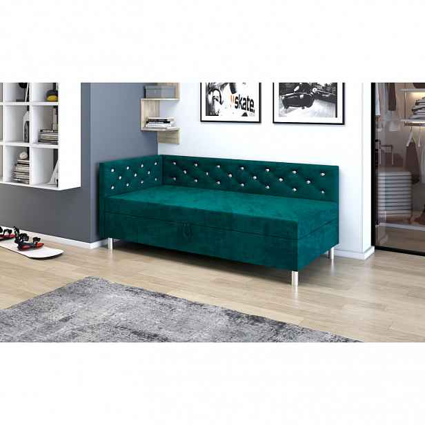 Jednolůžková postel 80x195 PIXI PLUS 2 - modro zelená