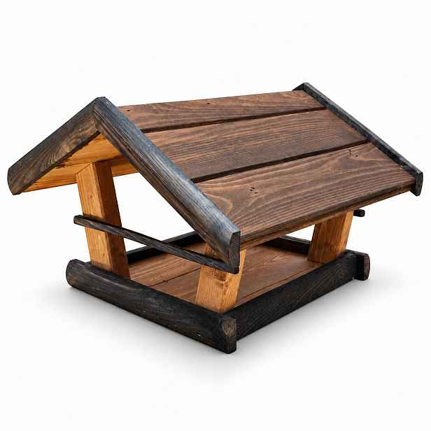 Krmítko Pro Ptáky Dřevěné Velké XXL Velký Impregnovaný Domeček Palisandr