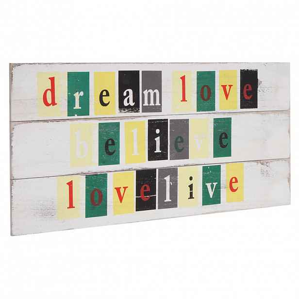 MCW NÁSTĚNNÝ ŠTÍT BELIEVE SHABBY-LOOK Čistě bílý