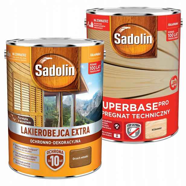 Sada Sadolin Extra Laková Nádoba 5 L Ořech Sadolin Superbase 5 L