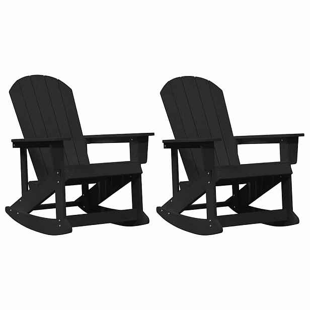 vidaXL Adirondack Houpací Křesla 2 ks 2místné Černá HDPE