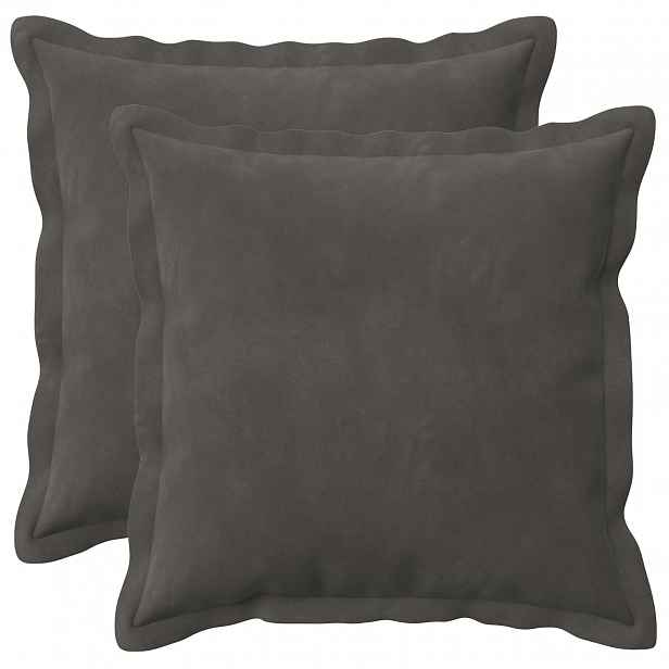 vidaXL Povlak na polštář 2 pcs HOUTEN Tmavě šedá 35 x 35 cm Samet