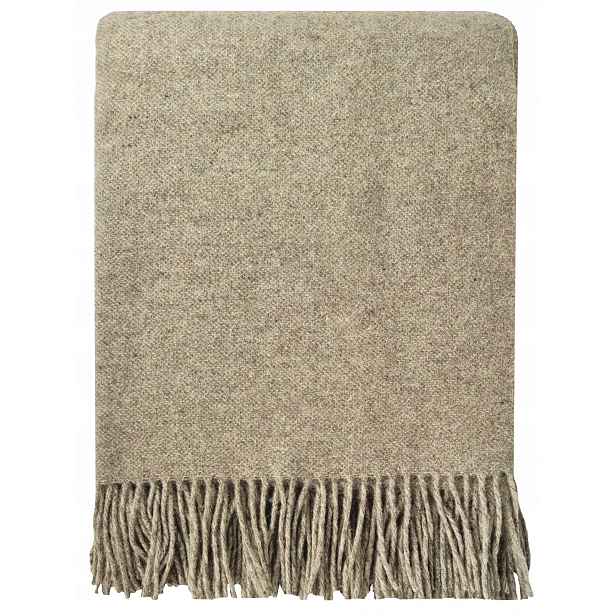 Vlněná deka měkká teplá 140x200 merino vlna jemná tenká hnědá