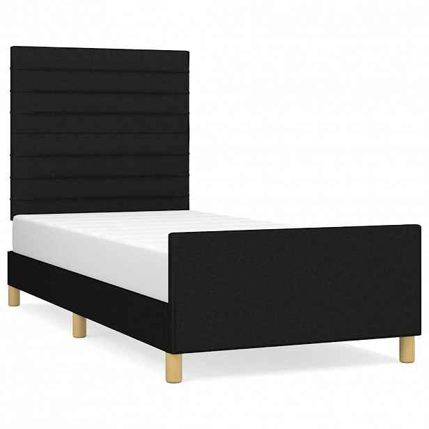vidaXL Rám postele bez matrací černá 90x190 cm textil