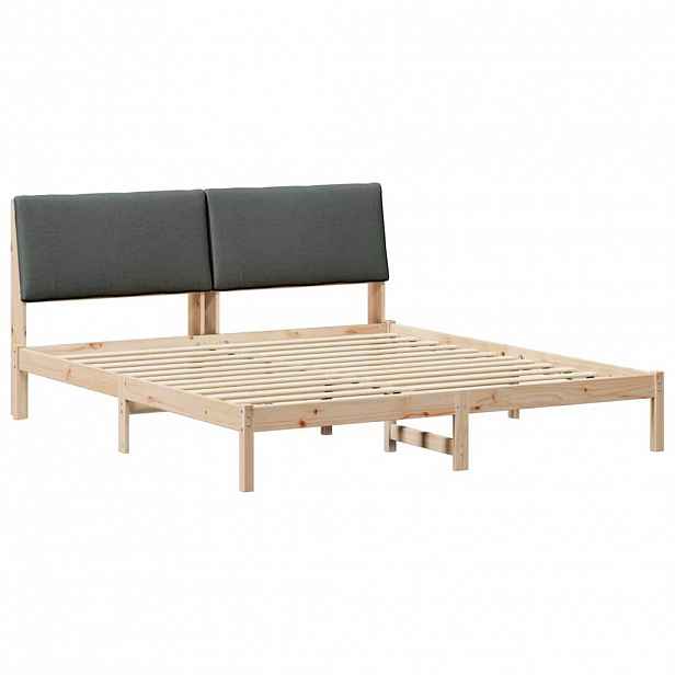vidaXL Rám postele s čelo hnědá a tmavě šedá 180 x 200 cm