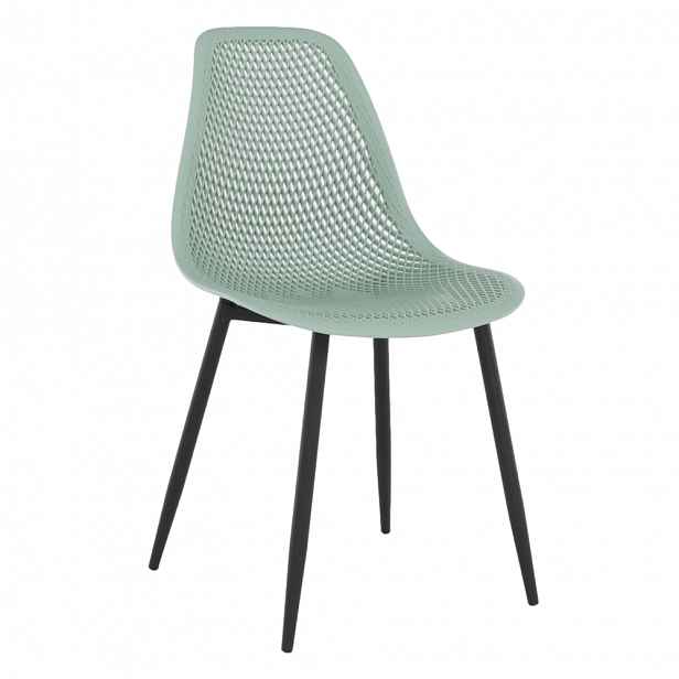 Jídelní židle plast / kov Mentolová - výška: 86 cm