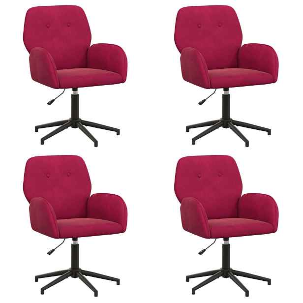 vidaXL Otáčecí židle k psacímu stolu 4 ks Samet 54 x 55 x 90 cm