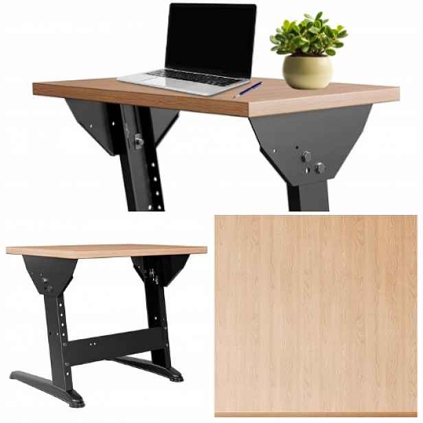 Ergonomický nastavitelný psací stůl 69x50 cm, buková deska, černý rám