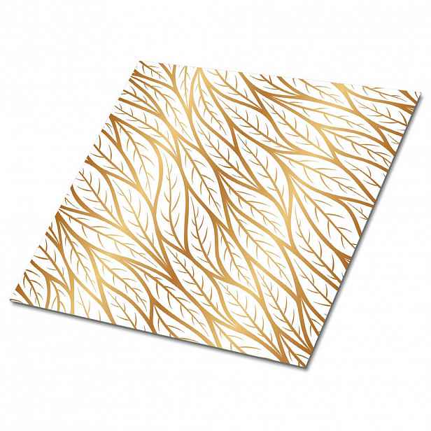 TULUP SAMOLEPICÍ OBKLADY NA STĚNU 9 ks 30x30 cm Zlaté listy