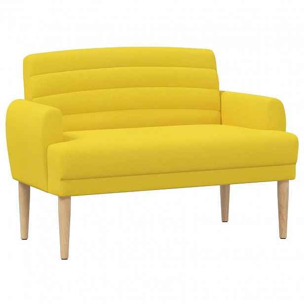 vidaXL Pohovka s knoflíkovým prošíváním Světle žlutá 116 x 67 x 80 cm