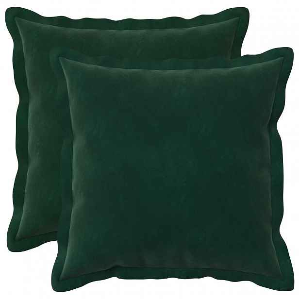 vidaXL Povlak na polštář 2 pcs HOUTEN Tmavě zelená 35 x 35 cm Samet