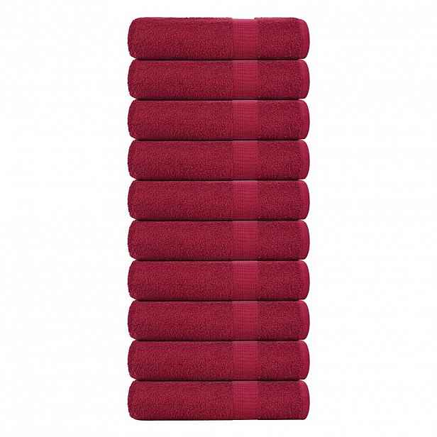vidaXL Ručníky FROGN 10 ks bordó 100x150 cm 360 g/m²