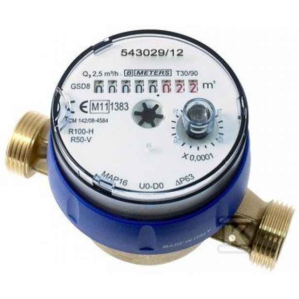 Vodoměr GSD8-RFM, 3/4 palce DN20 4 m3/h, přípojka 1 palec, R100/50