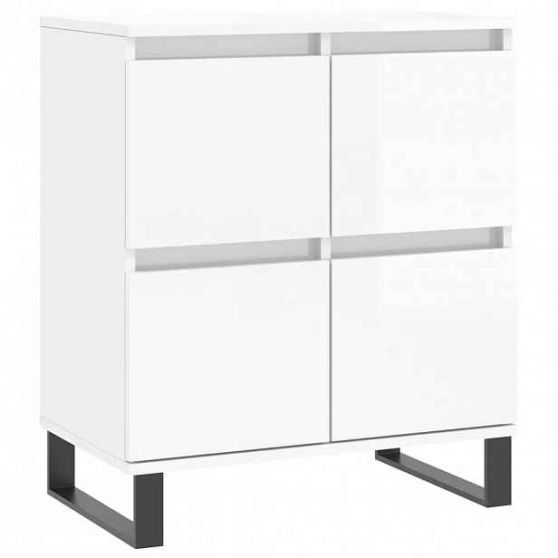 vidaXL Příborník bílý s vysokým leskem 60x35x70 cm kompozitní dřevo