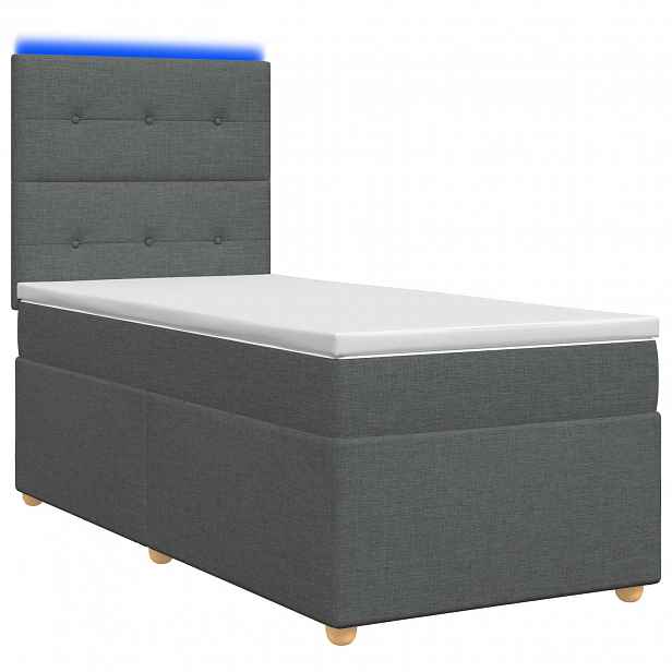 vidaXL Postel boxspring s matrací Tmavě šedá 100 x 200 cm Textil