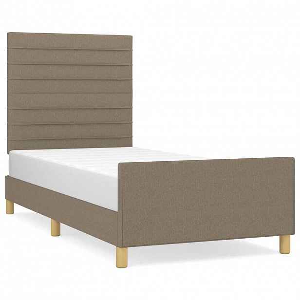 vidaXL Rám postele bez matrací taupe 90x190 cm textil
