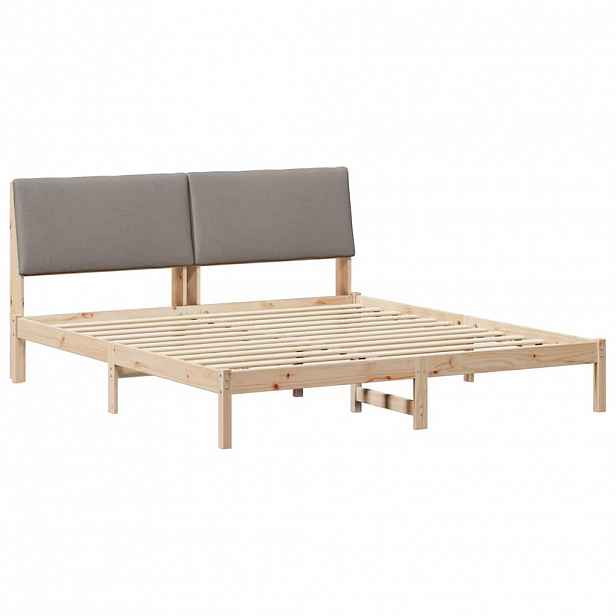 vidaXL Rám postele Hnědá a taupe 180 x 200 cm Masivní borovicové dřevo