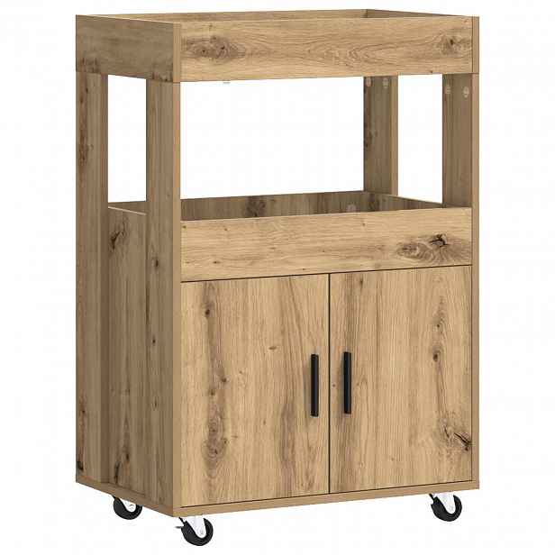 vidaXL Barový vozík Dub artisan 60 x 39,5 x 89 cm Kompozitní dřevo