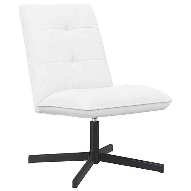 vidaXL Otočná židle Bílá Textil