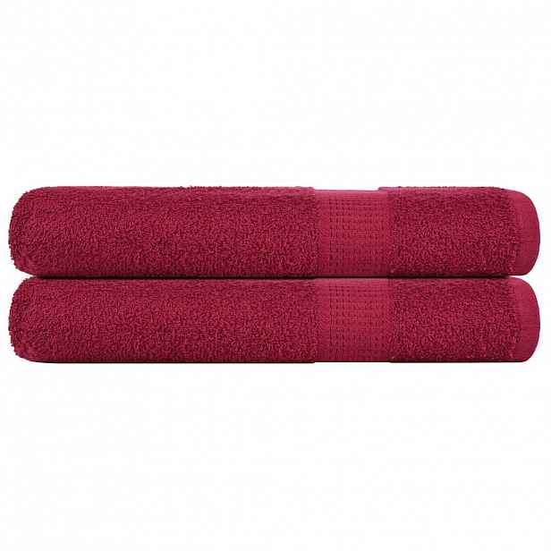 vidaXL Saunové osušky FROGN 2 ks bordó 80x200 cm 360 g/m²