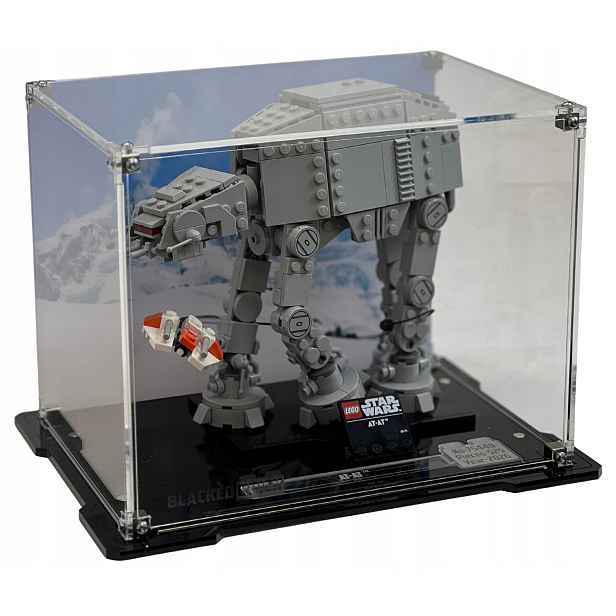 Vitrína s pozadím Blacked Brick pro Lego 75440 Star Wars At-at