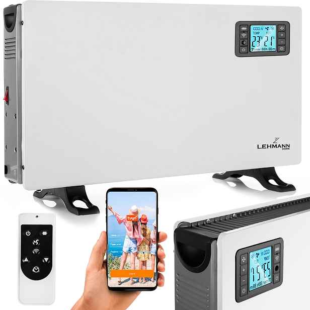 Elektrický Konvektorový Ohřívač S Wi-fi Dálkovým Ovládáním Led 2000 W