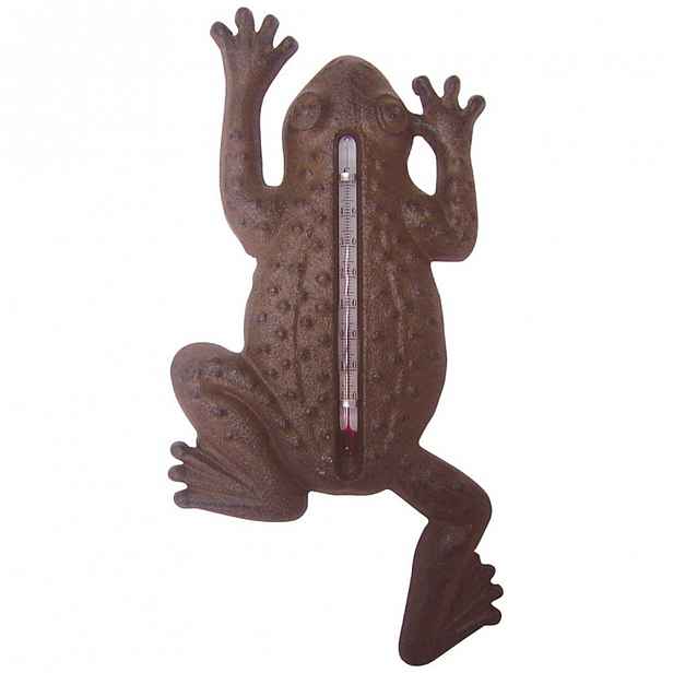 Litinový nástěnný teploměr Esschert Design Frog