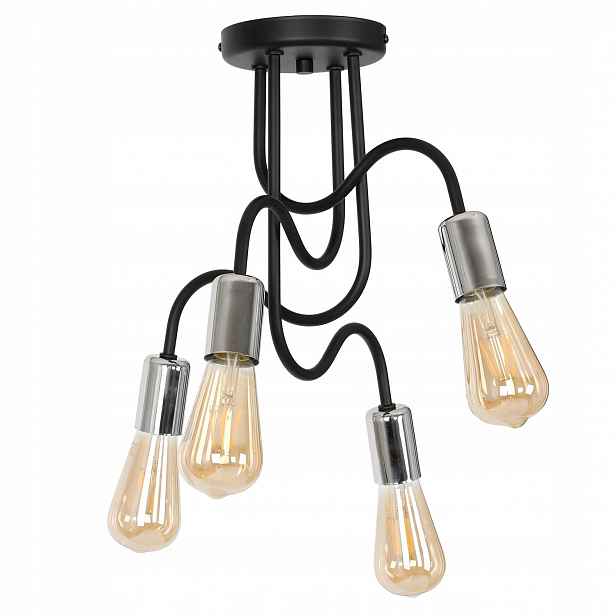 Stropní Svítidlo Dow Moderní do obývacího pokoje Černý chrom 4xE27 loft