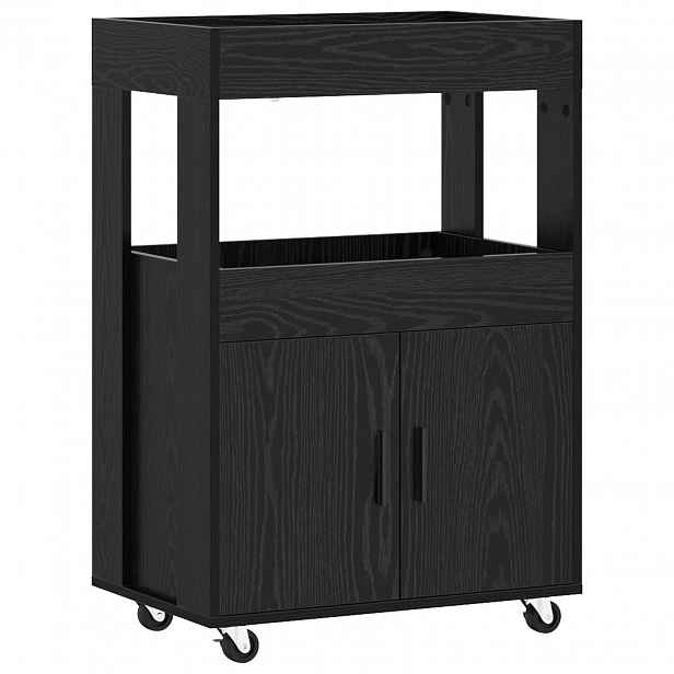 vidaXL Barový vozík Černý dub 60 x 39,5 x 89 cm Kompozitní dřevo