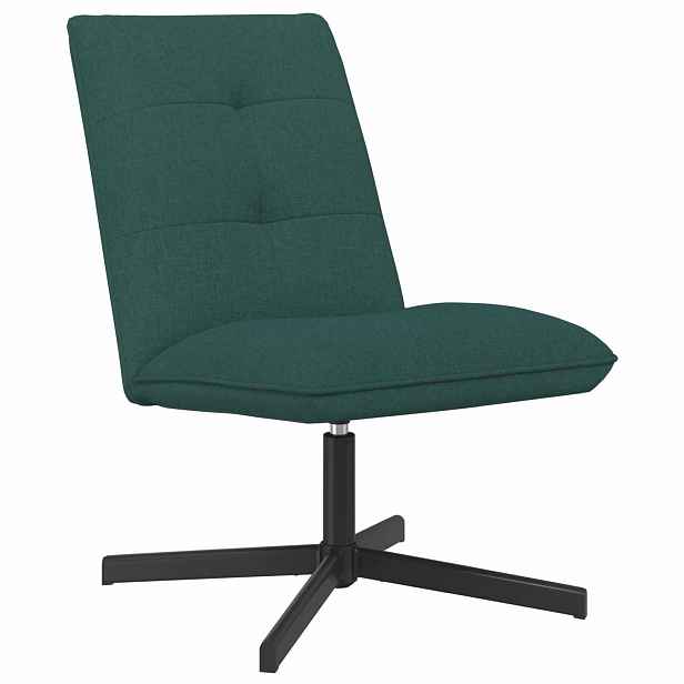 vidaXL Otočná židle Tmavě zelená Textil