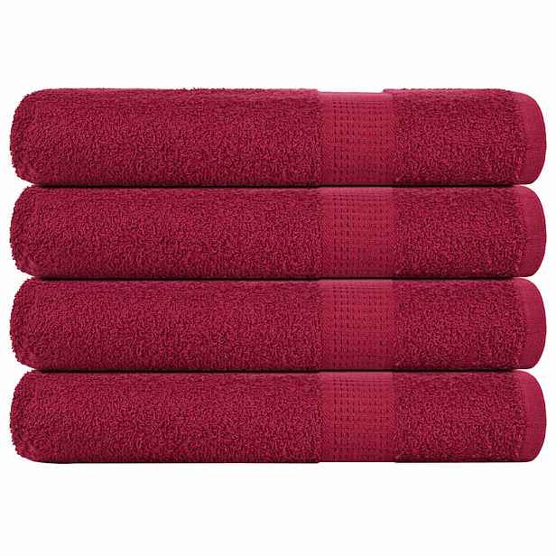 vidaXL Saunové osušky FROGN 4 ks bordó 80x200 cm 360 g/m²