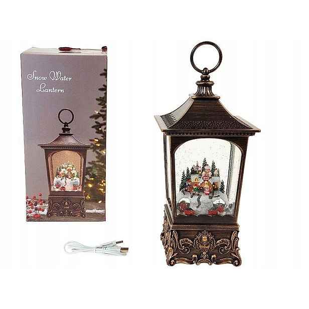 Led lampion s vánočním motivem 32x15,5x15,5 cm