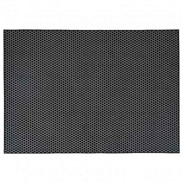 vidaXL Koberec ORIZ Černý síťovaný vzor 120 x 170 cm 100% polyester
