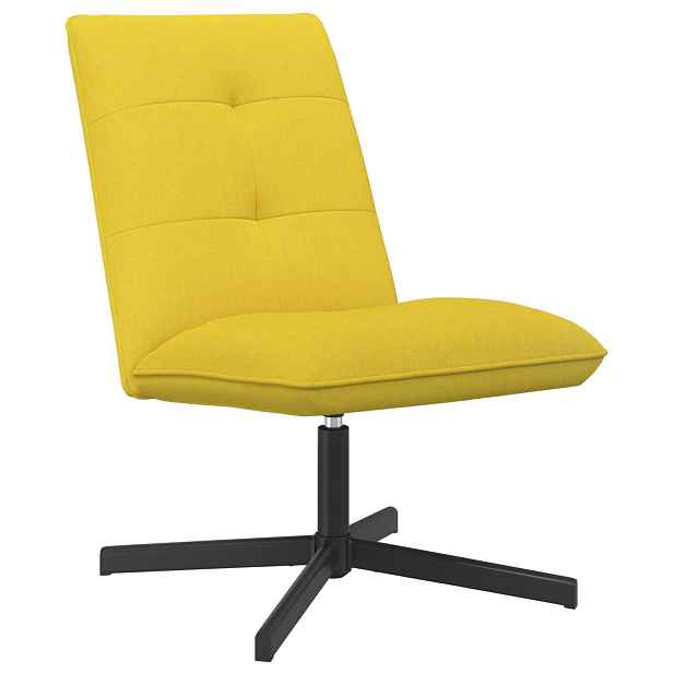 vidaXL Otočná židle Světlá žlutá Textil