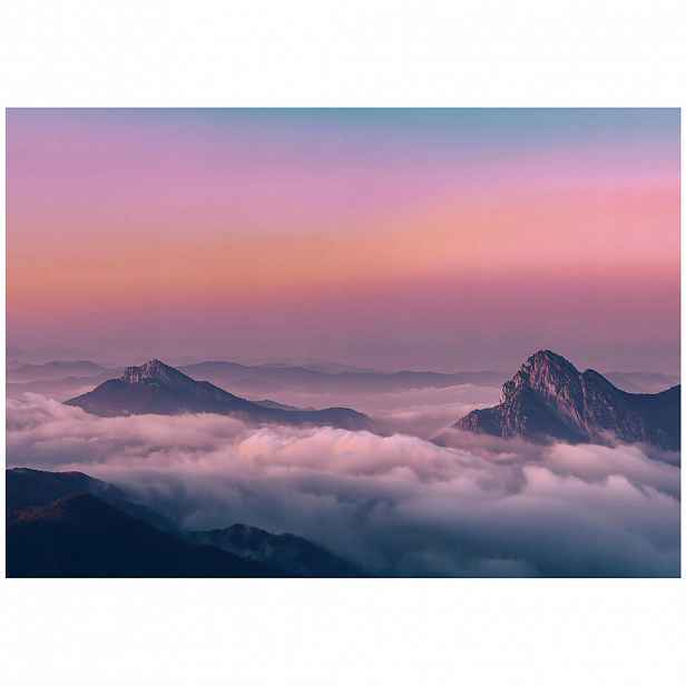 Wallarena FOTOTAPETA Hory Sky Růžová 200x140 cm